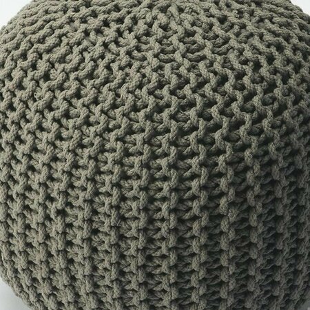 Homeroots 16 x 19 x 19 in. Cool Gray Woven Pouf Ottoman 388964